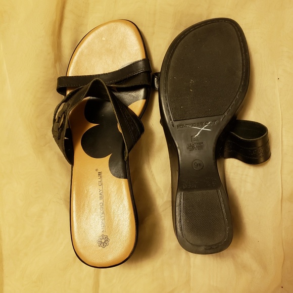 Black Montego Bay Club Strap Wedge Sandal - Picture 3 of 4